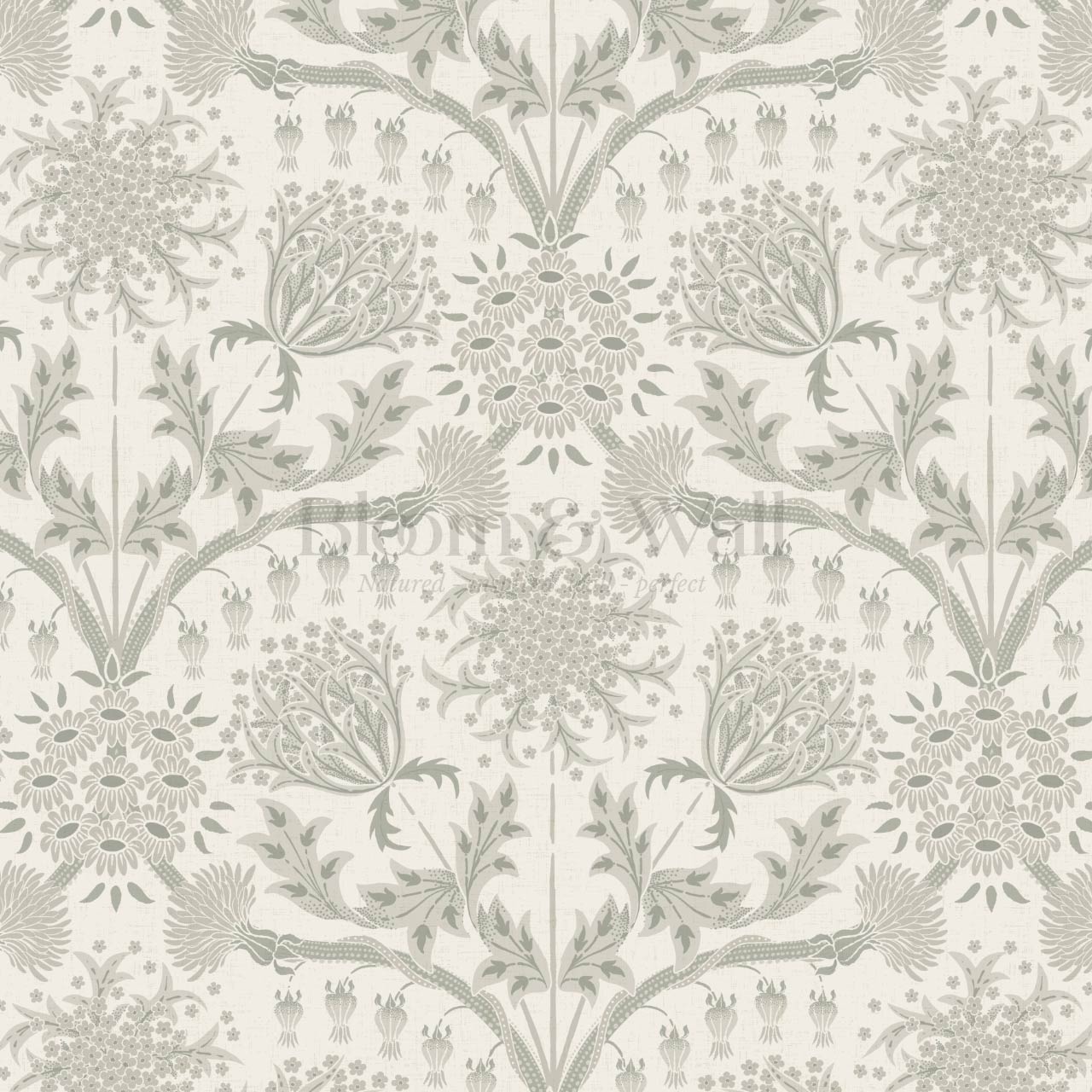 Caitronia Large Wildflowers Ivory Dry Sage Wallpaper