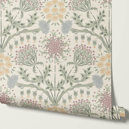 Caitronia Large Wildflowers Ivory Pastel Wallpaper