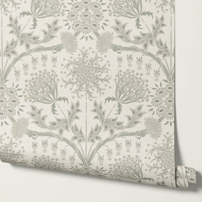 Caitronia Large Wildflowers Ivory Dry Sage Wallpaper