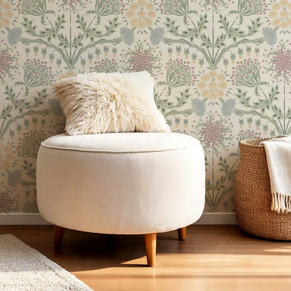 Caitronia Large Wildflowers Ivory Pastel Wallpaper
