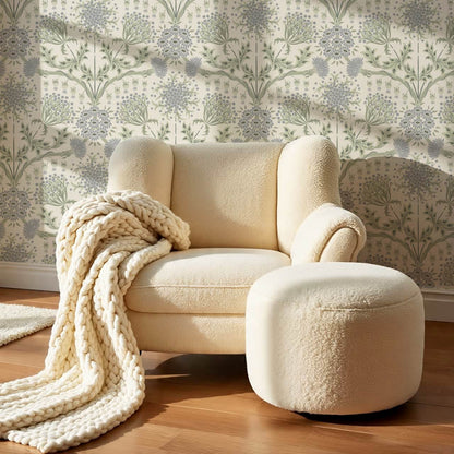 Caitronia Large Wildflowers Blue Sage Wallpaper