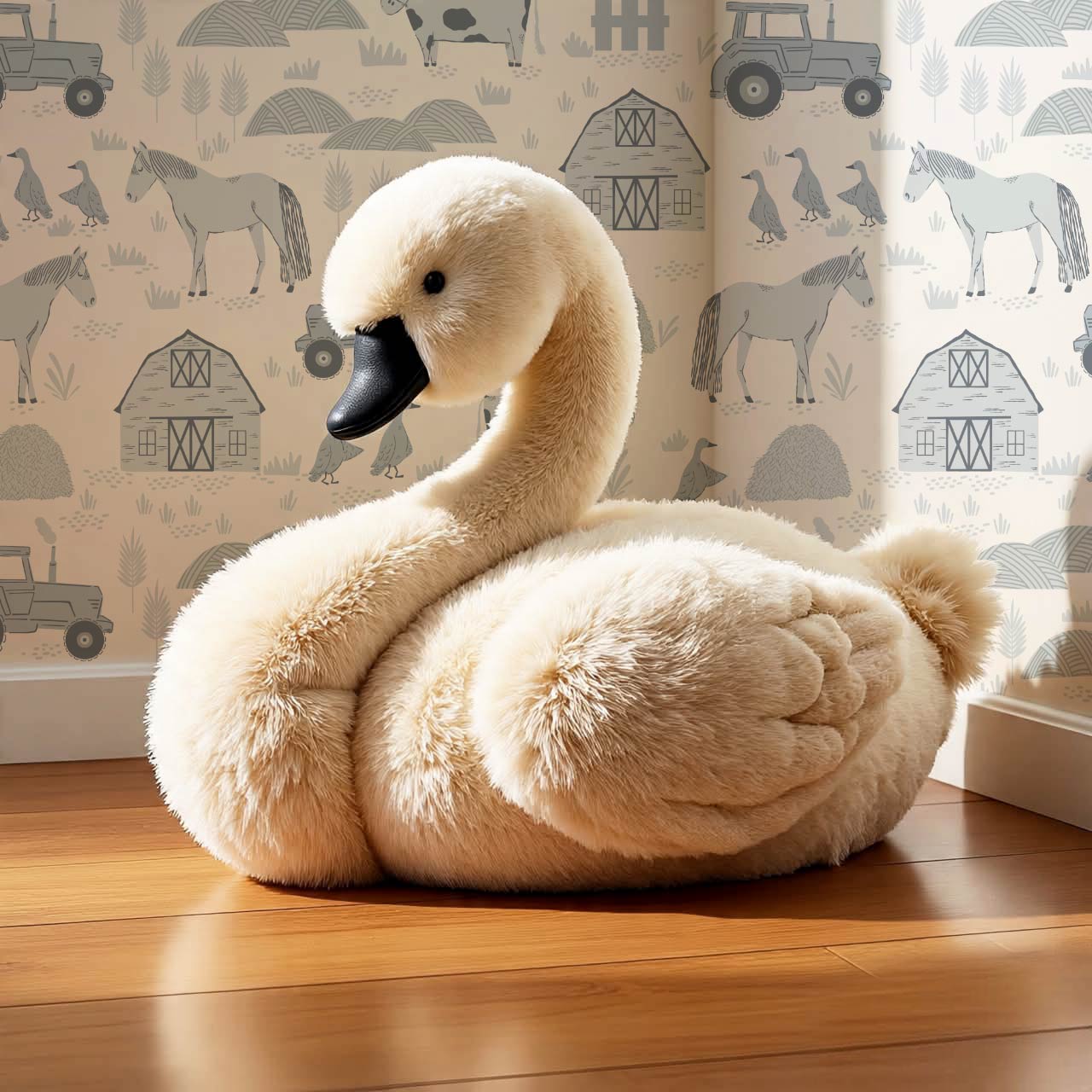 Caleb Farm Life Blue Cream Wallpaper