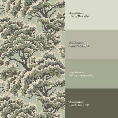 Sutton Umbria Woods Green Storm Wallpaper