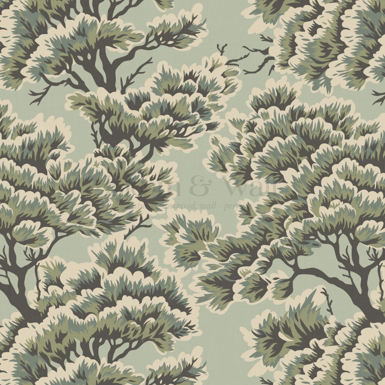 Sutton Umbria Woods Green Storm Wallpaper