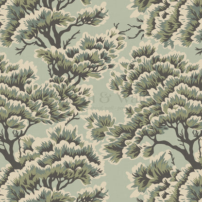 Sutton Umbria Woods Green Storm Wallpaper