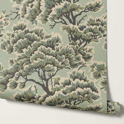 Sutton Umbria Woods Green Storm Wallpaper
