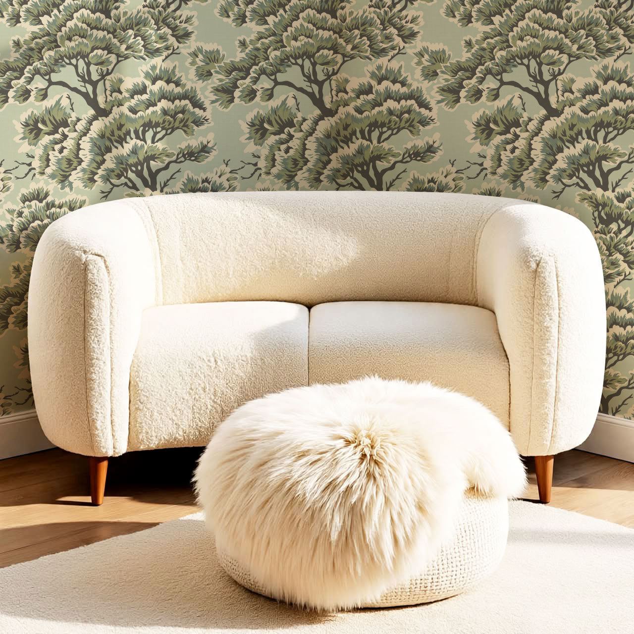 Sutton Umbria Woods Green Storm Wallpaper