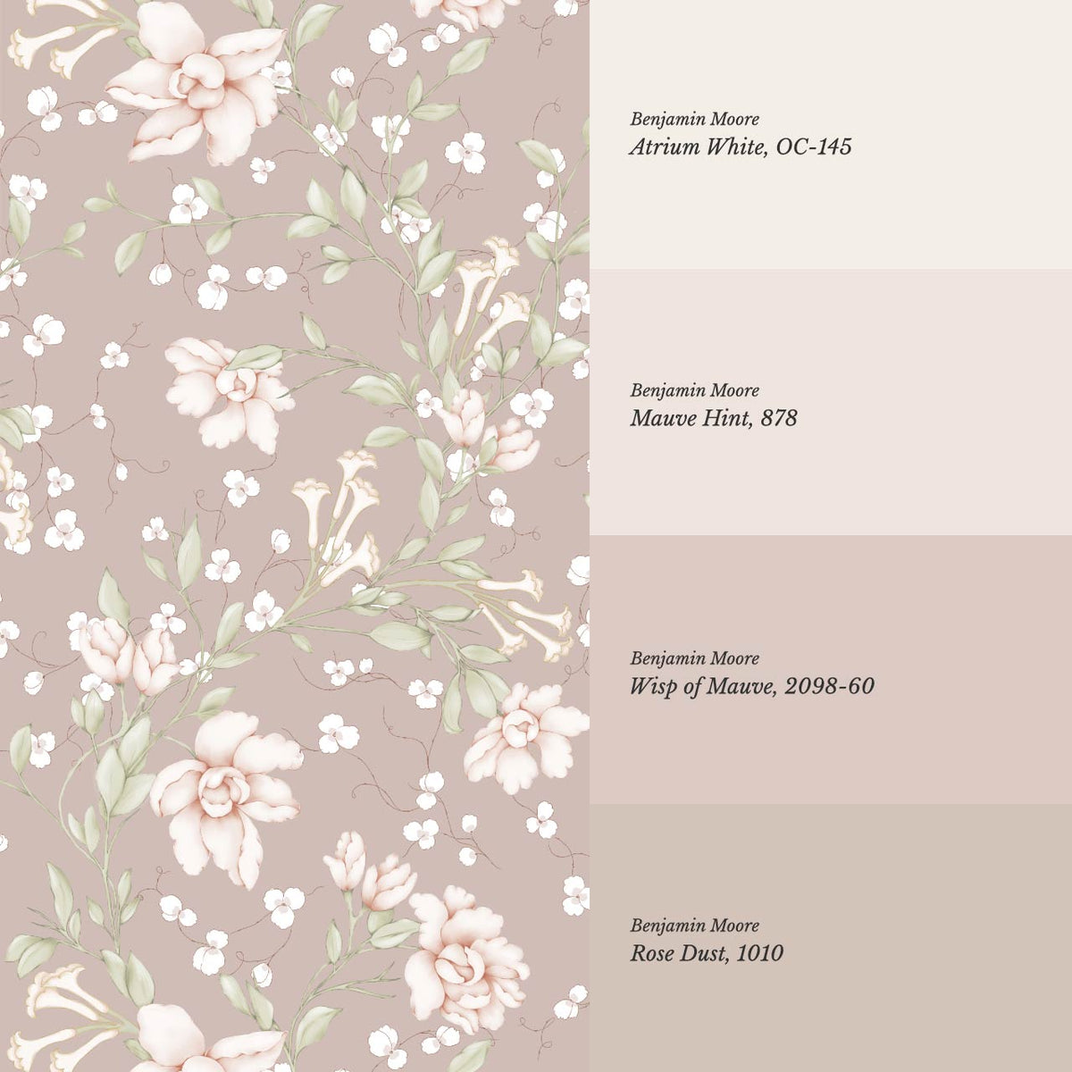 Cari Floral Mauve Cream Wallpaper
