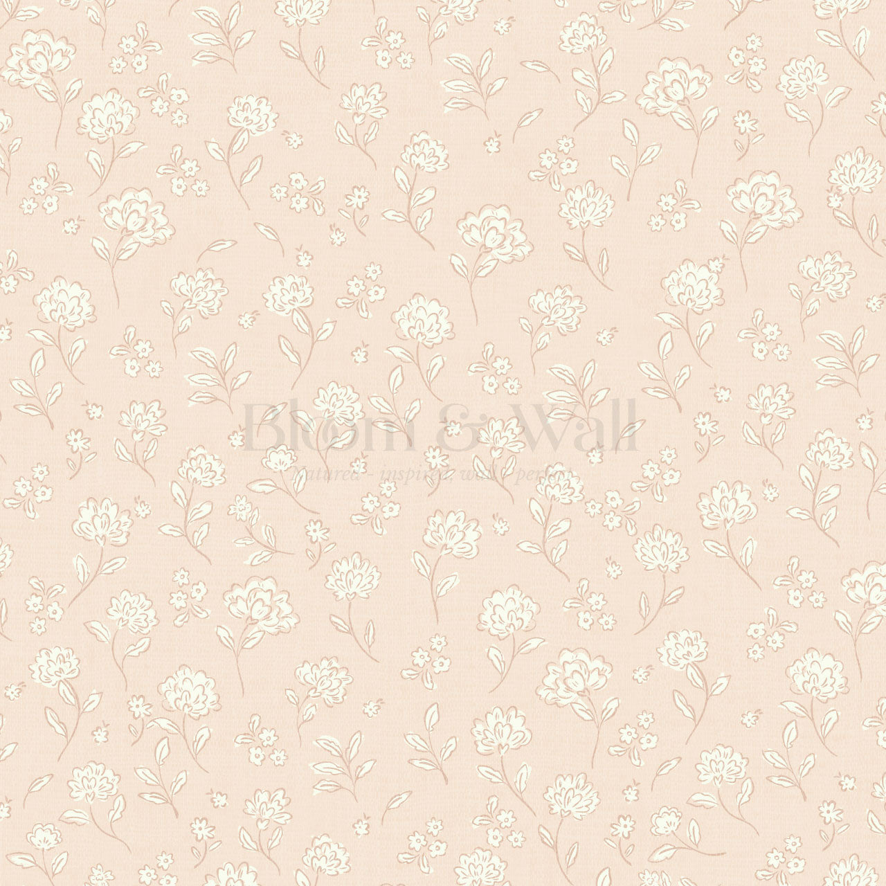 Carolina Blush Tossed Florals Wallpaper