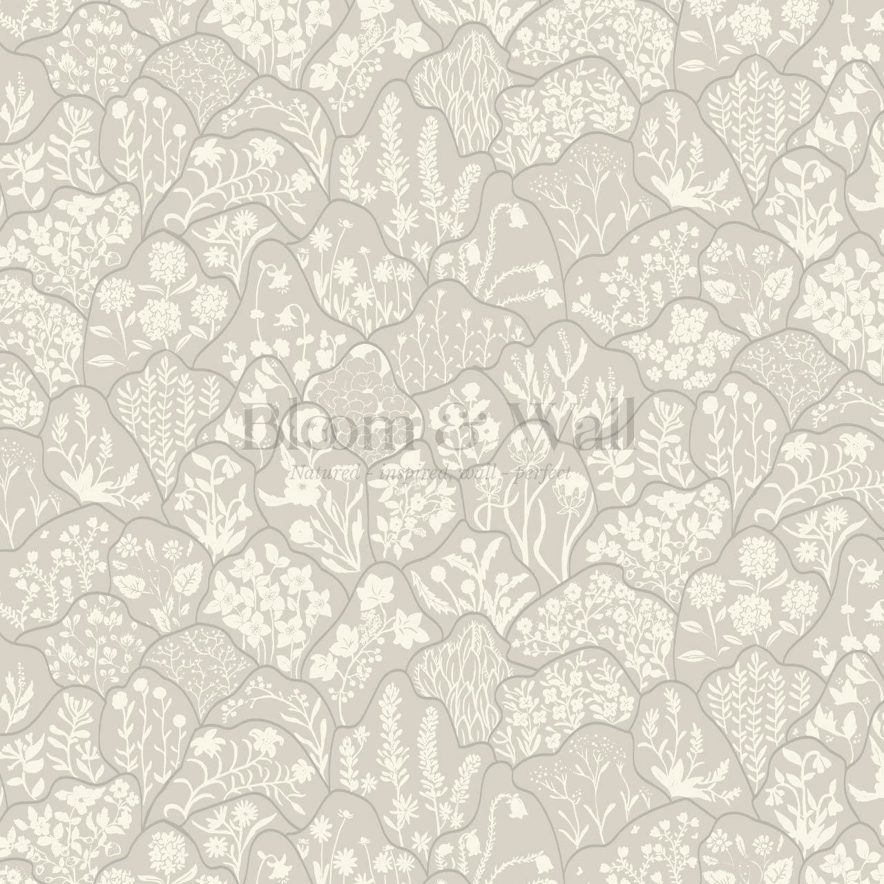 Caroline Layered Wildflowers Clay Wallpaper