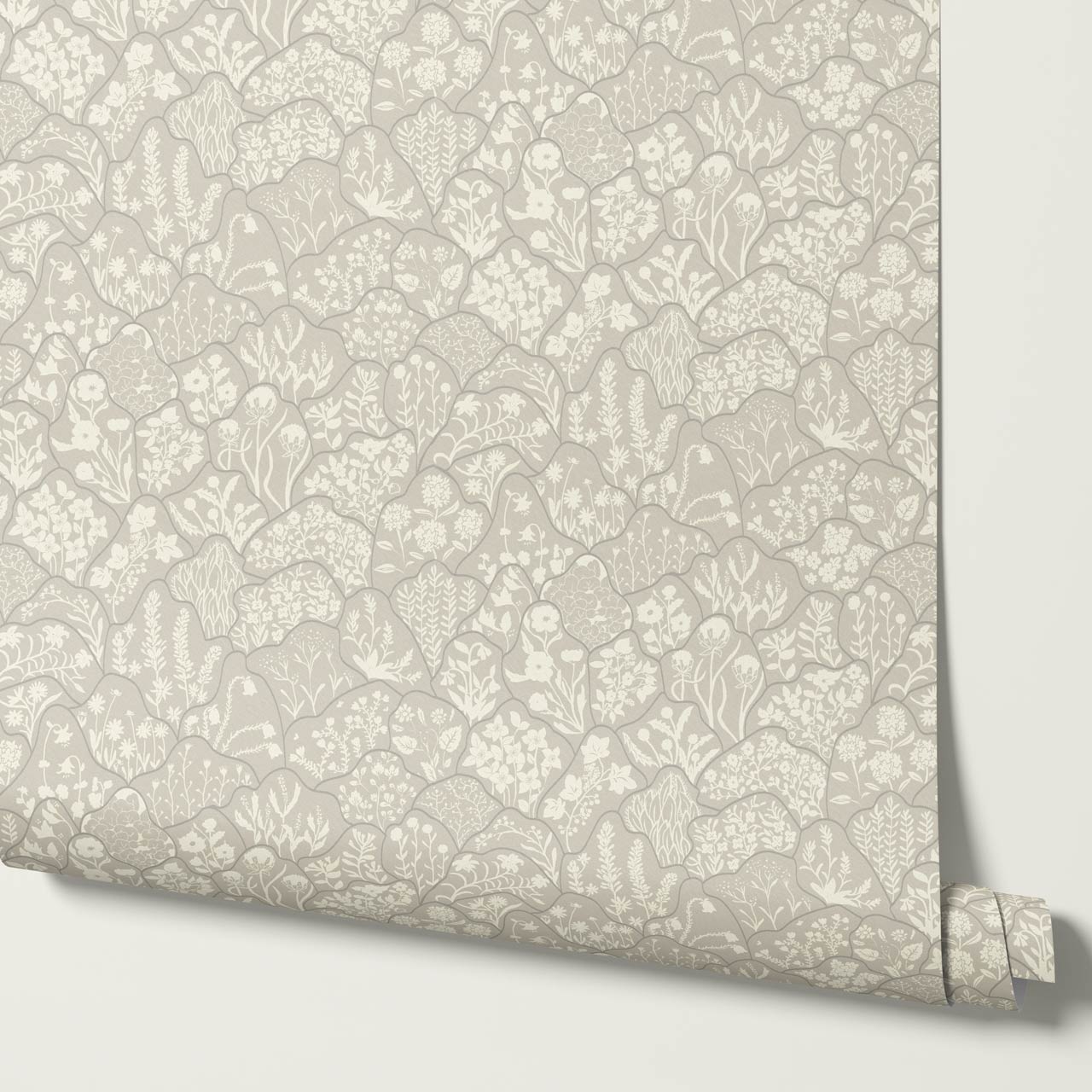 Caroline Layered Wildflowers Clay Wallpaper