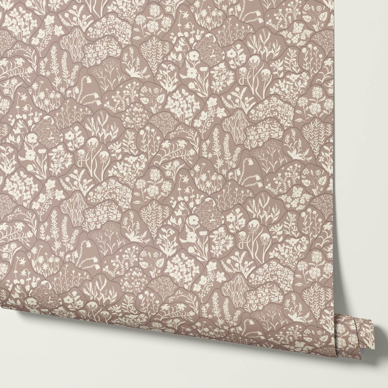 Caroline Layered Wildflowers Sedona Sand Wallpaper