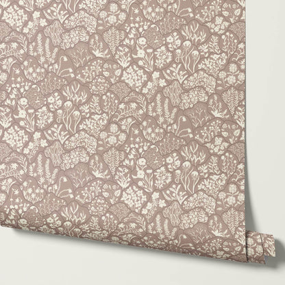 Caroline Layered Wildflowers Sedona Sand Wallpaper