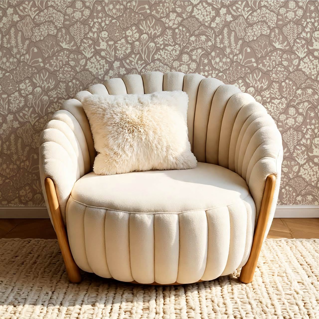 Caroline Layered Wildflowers Sedona Sand Wallpaper