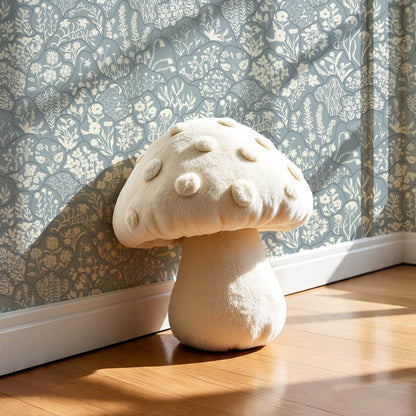 Caroline Layered Wildflowers Dove Blue Wallpaper