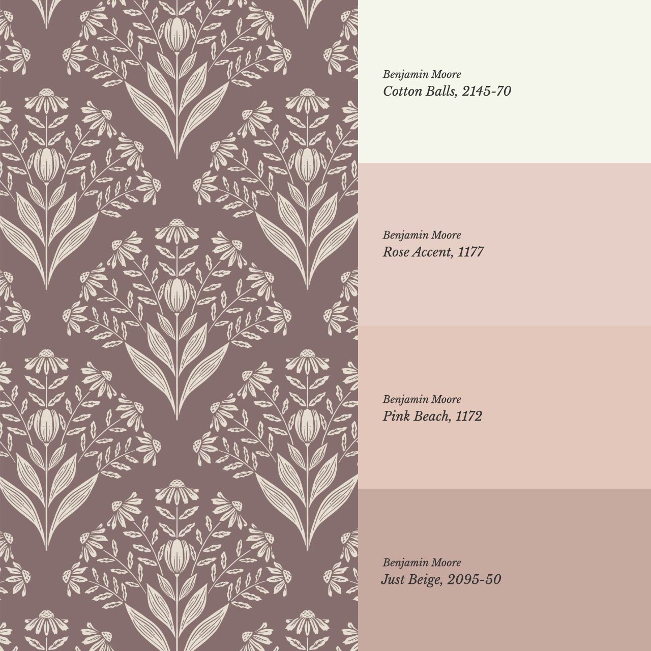 Carys Daisy Fan Wine Ivory Lace Wallpaper
