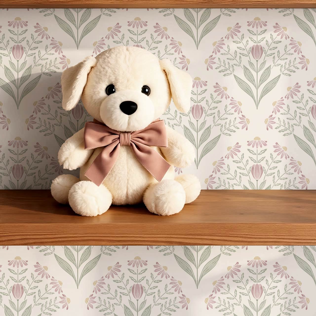 Carys Daisy Fan Sage Blush Wallpaper