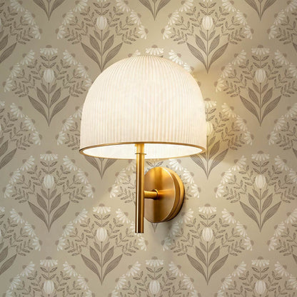 Carys Daisy Fan Taupe Cream Wallpaper