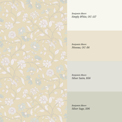 Casiane Daisy Chain Vintage Lemon Wallpaper