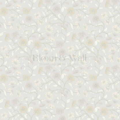 Casiane Daisy Chain Pale Cloud Wallpaper