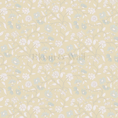 Casiane Daisy Chain Vintage Lemon Wallpaper