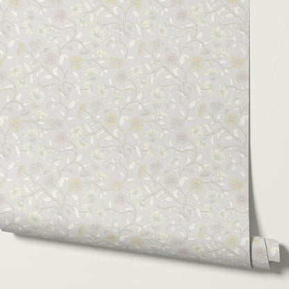 Casiane Daisy Chain Pale Cloud Wallpaper