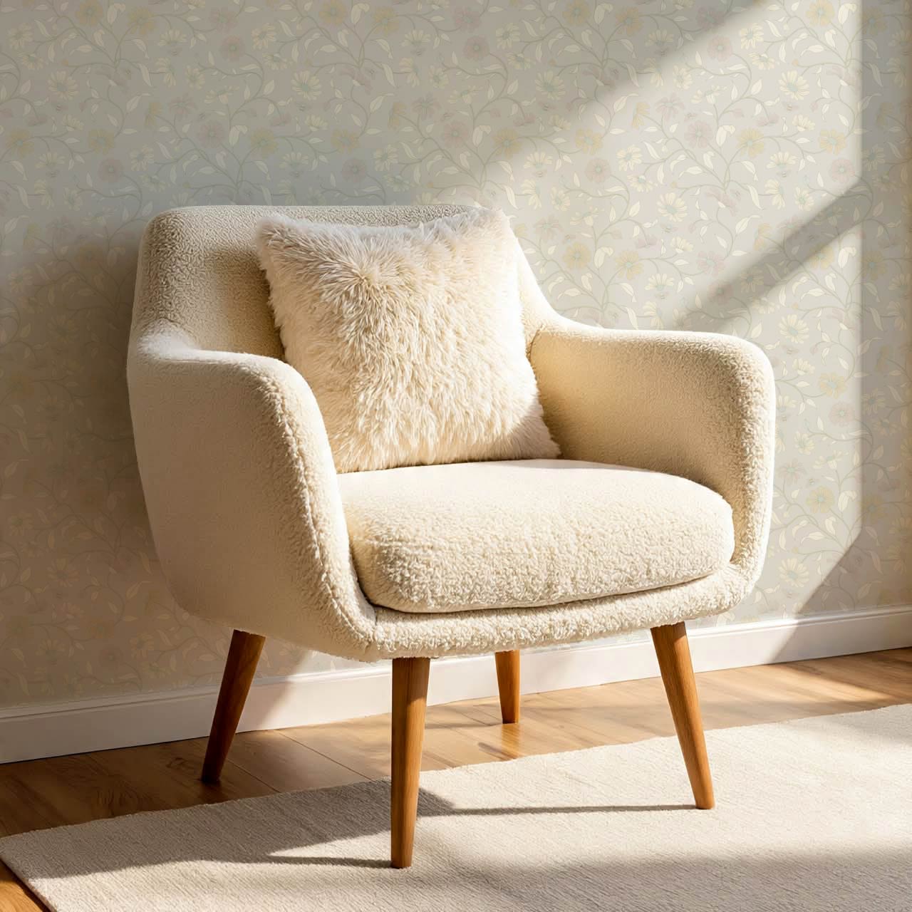 Casiane Daisy Chain Pale Cloud Wallpaper
