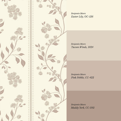 Cataleya Trailing Stripes Rose Dust Wallpaper