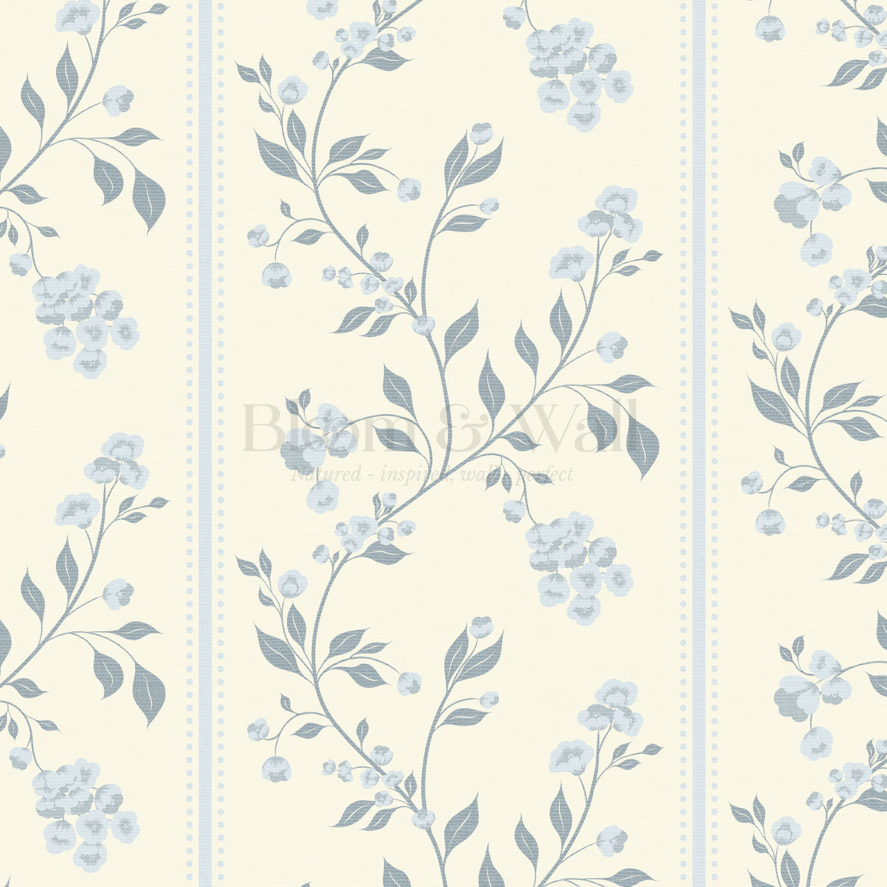 Cataleya Trailing Stripes Butter Blue Wallpaper