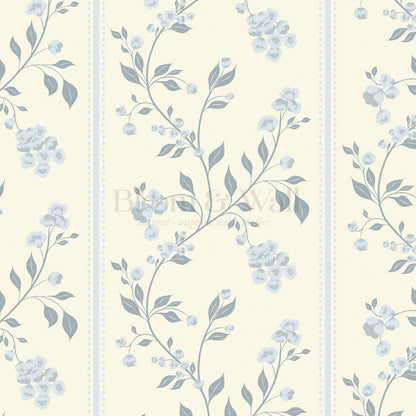 Cataleya Trailing Stripes Butter Blue Wallpaper