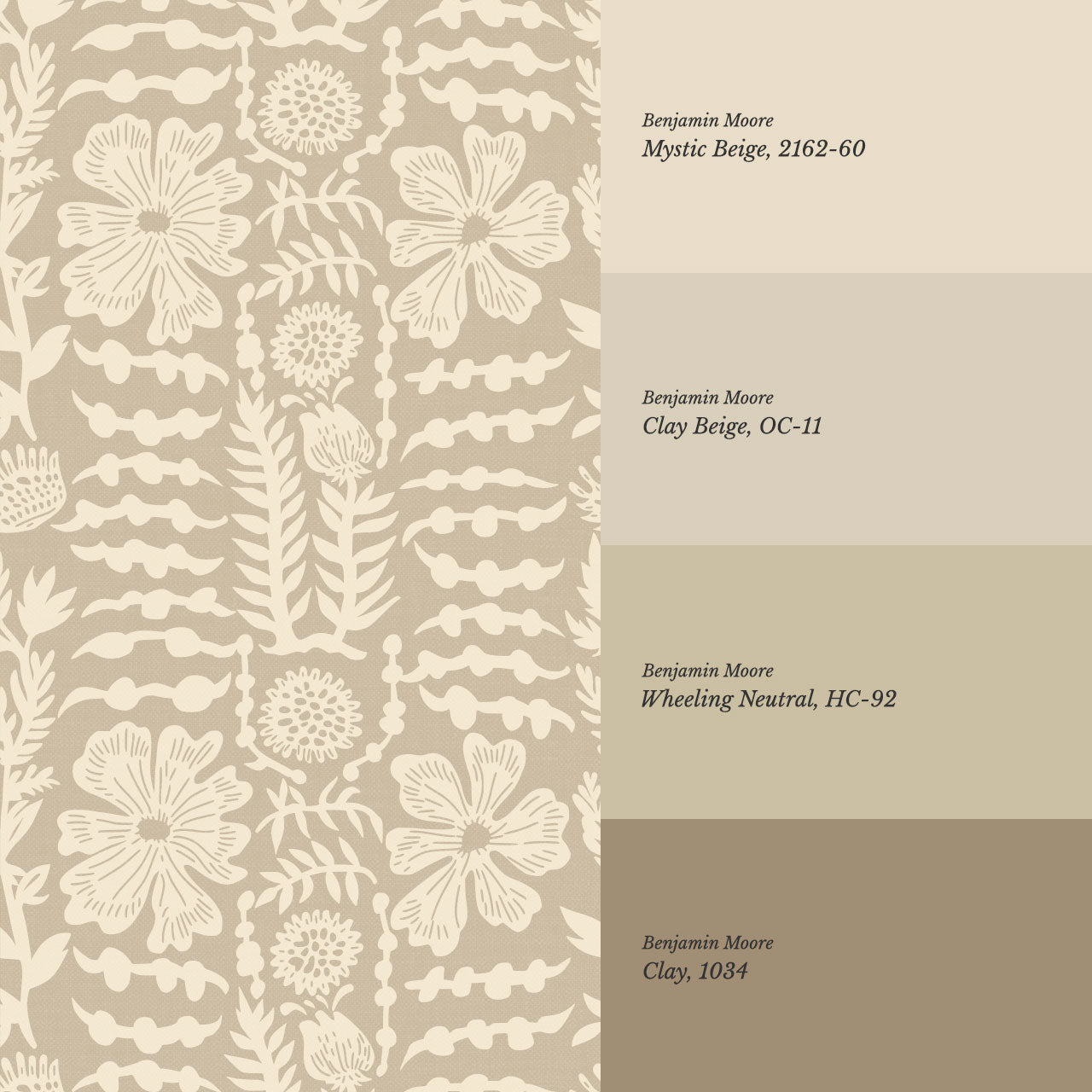Catalina Poppy Blooms Beige Wallpaper
