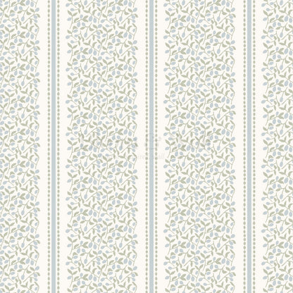 Catherine Vine Stripes Blue Sage Wallpaper