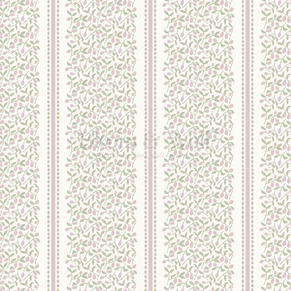 Catherine Vine Stripes Cream Mauve Wallpaper