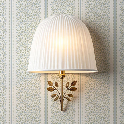 Catherine Vine Stripes Blue Sage Wallpaper