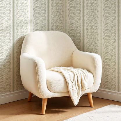Catherine Vine Stripes Cream Sage Wallpaper