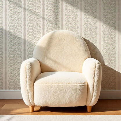 Catherine Vine Stripes Cream Mauve Wallpaper