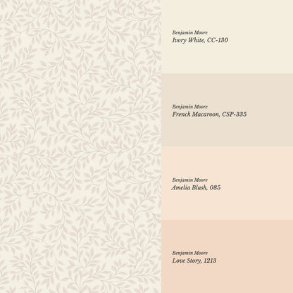 Cecilia Laurel Vines Beige Wallpaper
