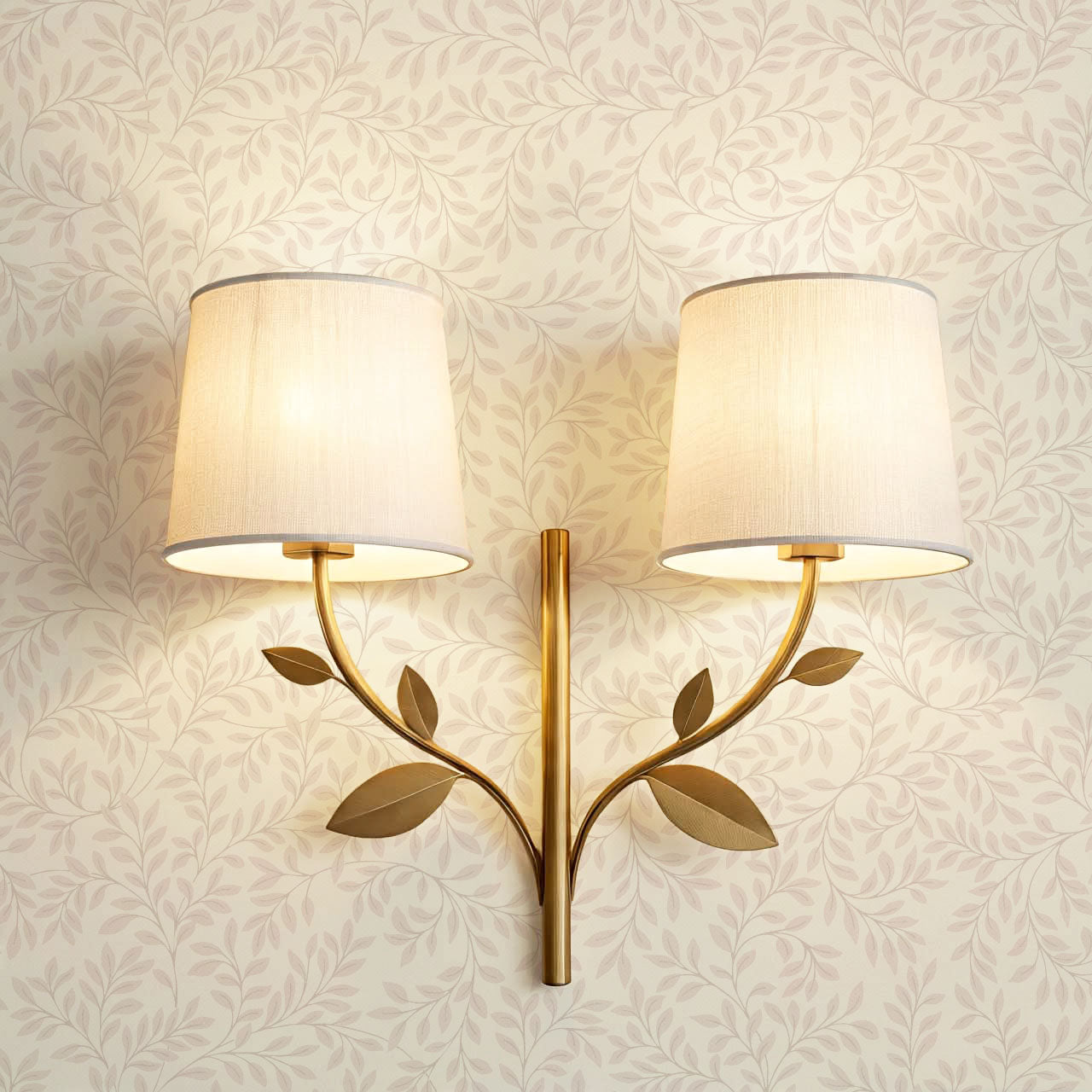 Cecilia Laurel Vines Beige Wallpaper