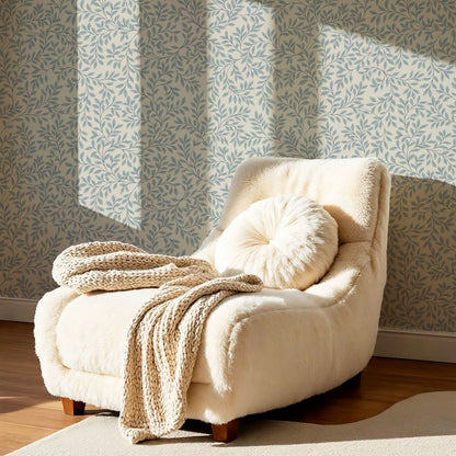 Cecilia Laurel Vines French Blue Wallpaper