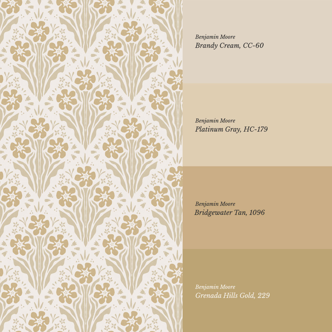 Celeste Damask Honey Wallpaper