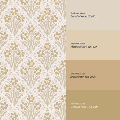 Celeste Damask Honey Wallpaper
