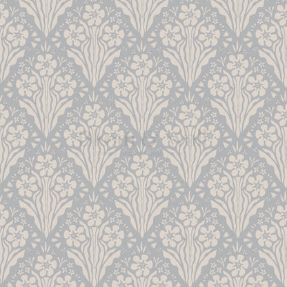 Celeste Damask French Blue Wallpaper