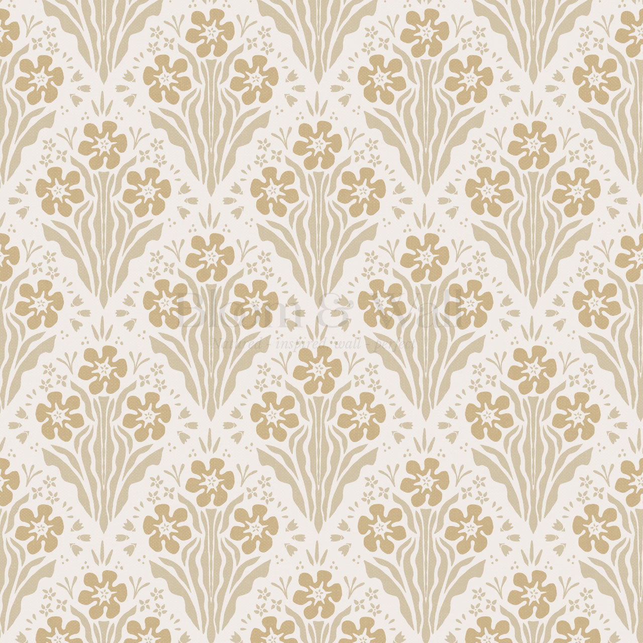 Celeste Damask Honey Wallpaper
