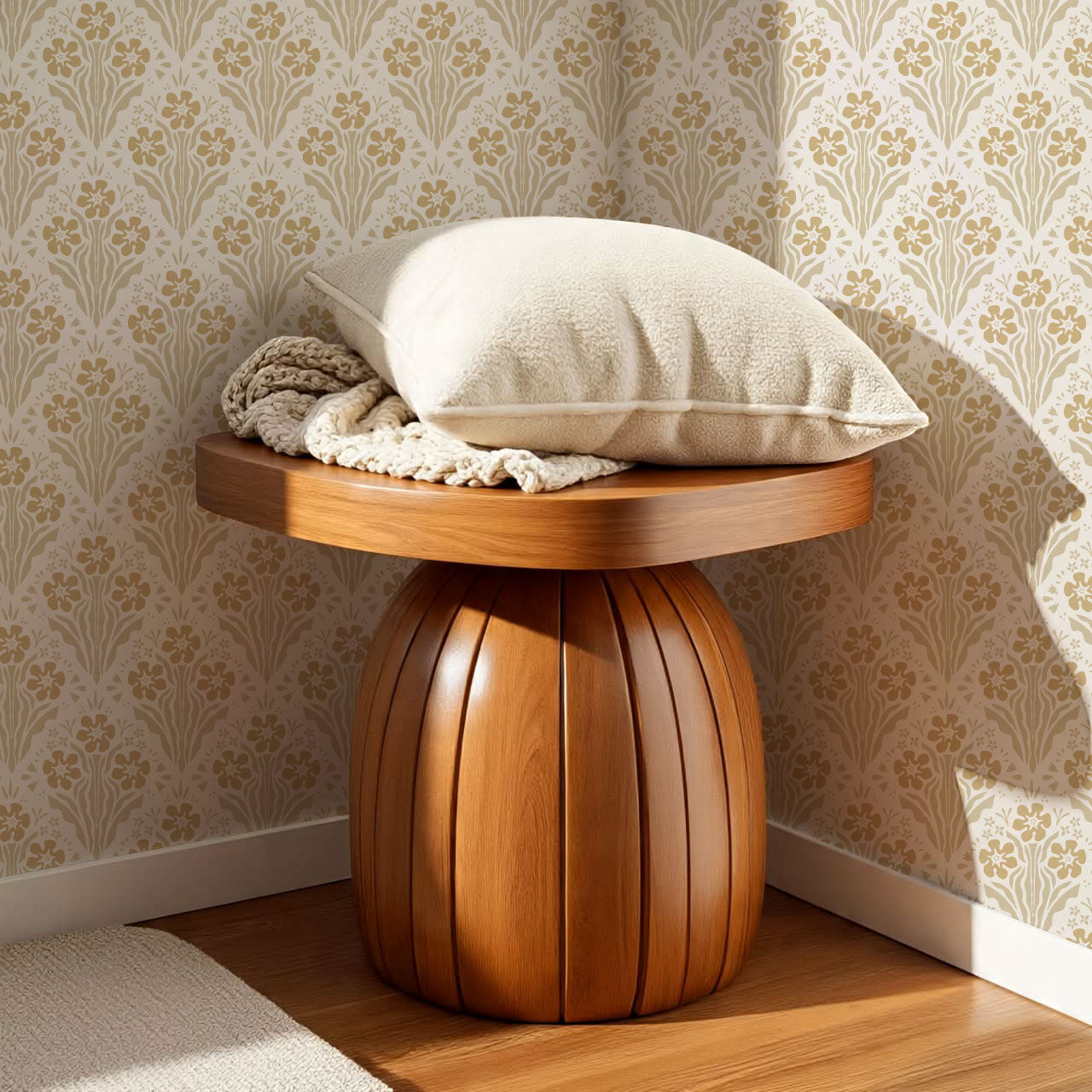 Celeste Damask Honey Wallpaper