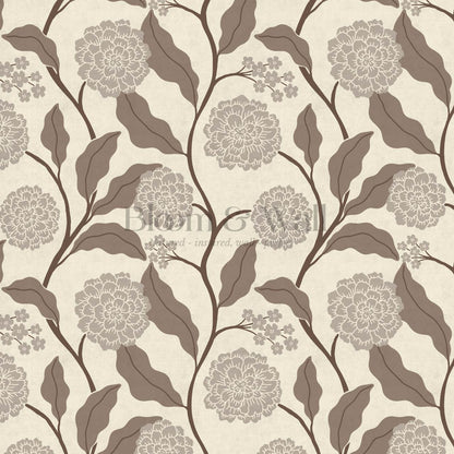 Celestina Florals Ivory Cocoa Wallpaper