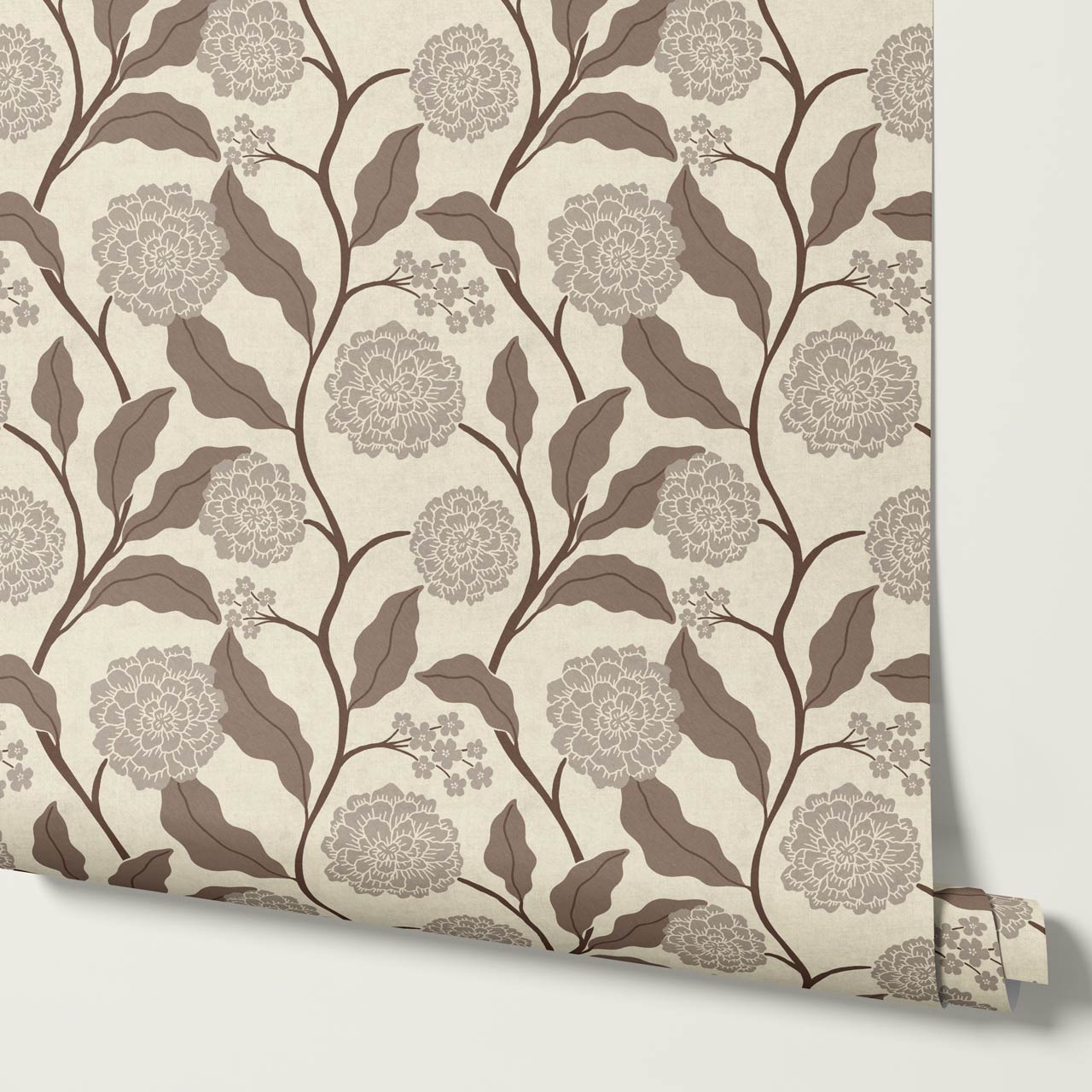 Celestina Florals Ivory Cocoa Wallpaper