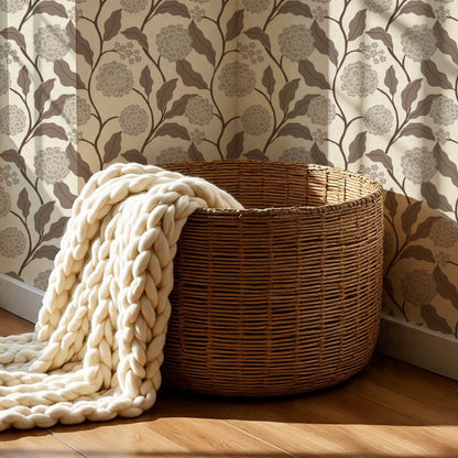 Celestina Florals Ivory Cocoa Wallpaper