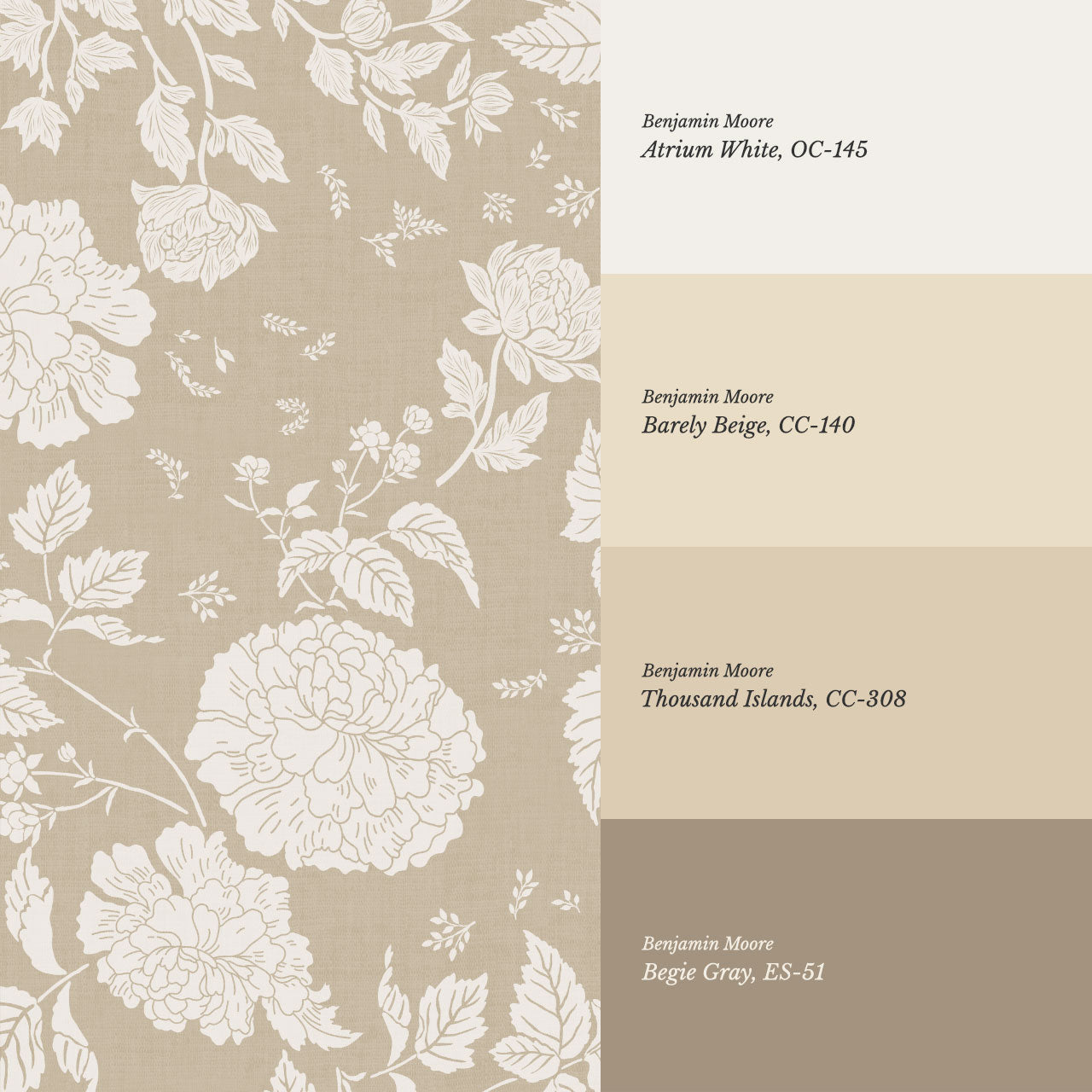 Celina Peony and Berry Vines Stone Beige Wallpaper