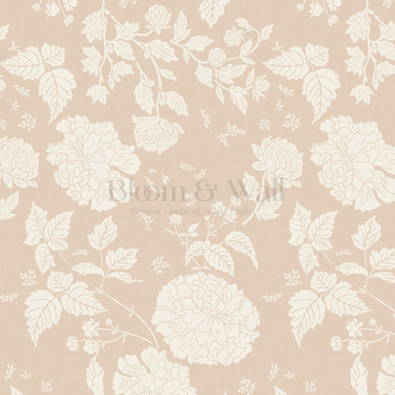 Celina Peony and Berry Vines Vintage Blush Wallpaper