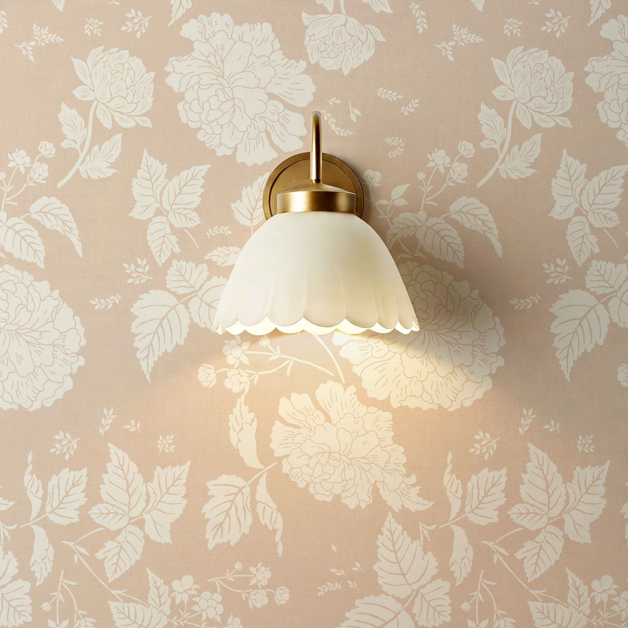 Celina Peony and Berry Vines Vintage Blush Wallpaper